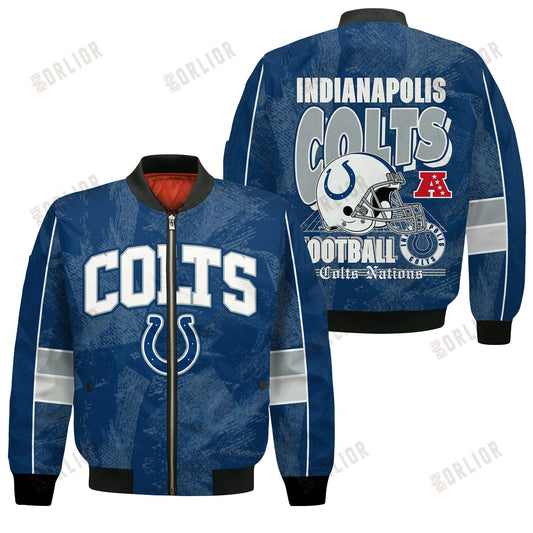 Indianapolis Colts Football Team 2024 - 25 Cheering Symbols Bomber Jacket