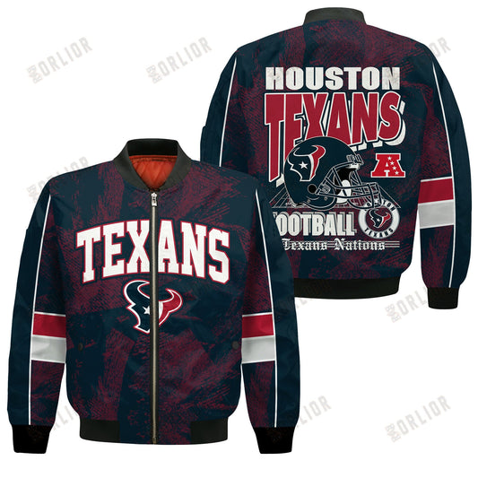 Houston Texans Football Team 2024 - 25 Cheering Symbols Bomber Jacket