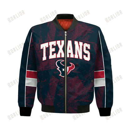 Houston Texans Football Team 2024 - 25 Cheering Symbols Bomber Jacket