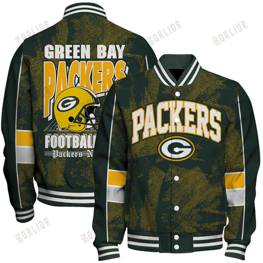 Green Bay Packers Football Team 2024 - 25 Cheering Symbols Unisex Varsity Jacket