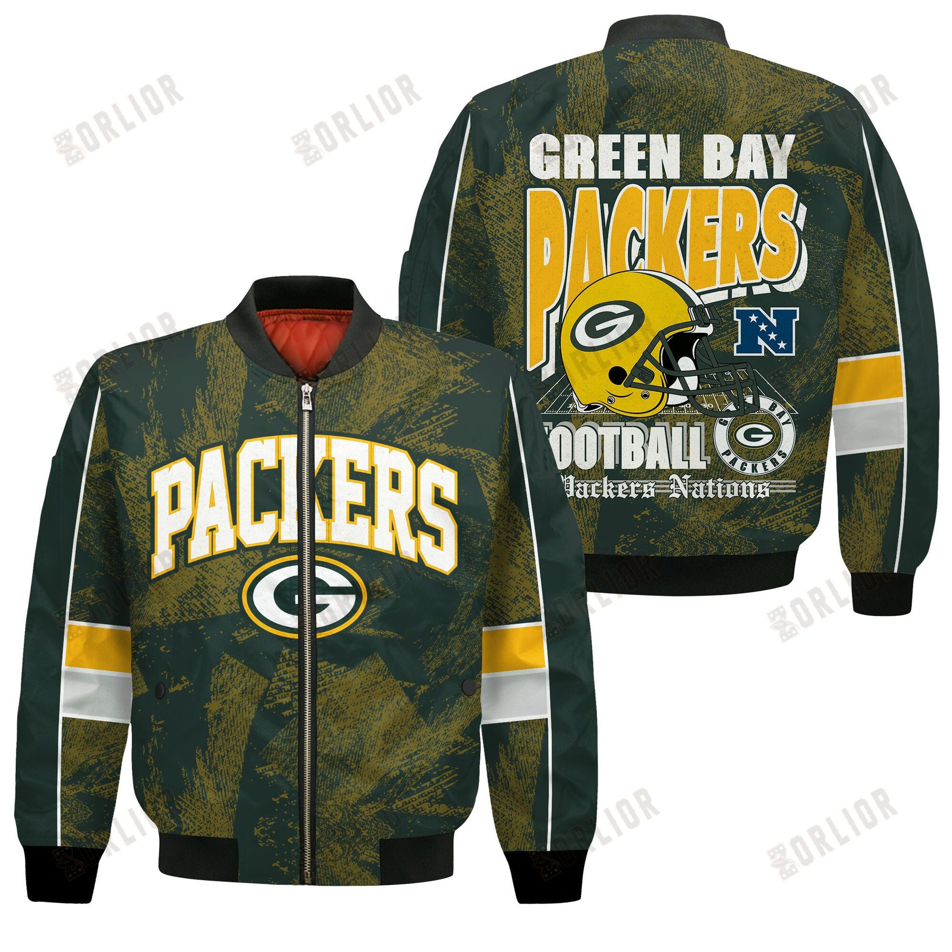 Green Bay Packers Football Team 2024 - 25 Cheering Symbols Bomber Jacket