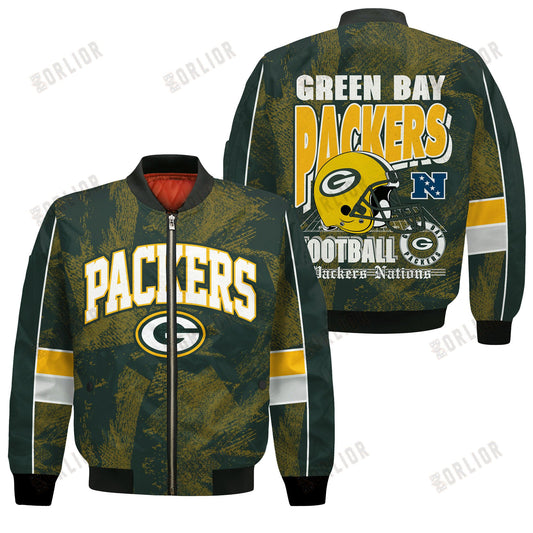 Green Bay Packers Football Team 2024 - 25 Cheering Symbols Bomber Jacket