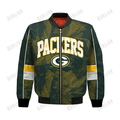 Green Bay Packers Football Team 2024 - 25 Cheering Symbols Bomber Jacket