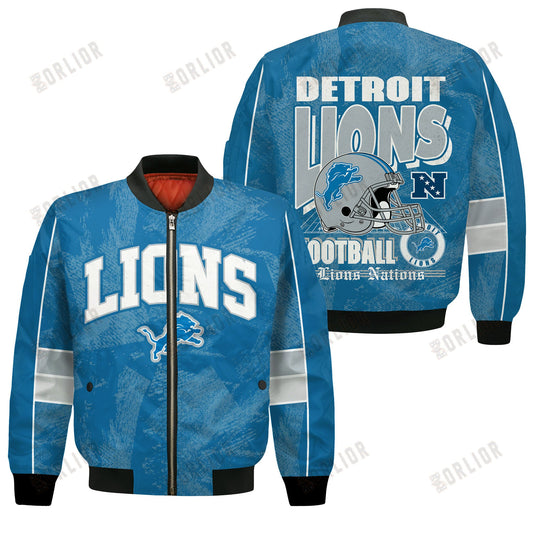 Detroit Lions Football Team 2024 - 25 Cheering Symbols Bomber Jacket