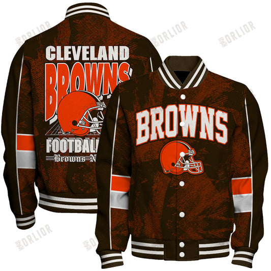 Cleveland Browns Football Team 2024 - 25 Cheering Symbols Unisex Varsity Jacket
