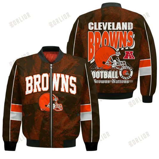 Cleveland Browns Football Team 2024 - 25 Cheering Symbols Bomber Jacket