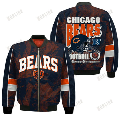 Chicago Bears Football Team 2024 - 25 Cheering Symbols Bomber Jacket
