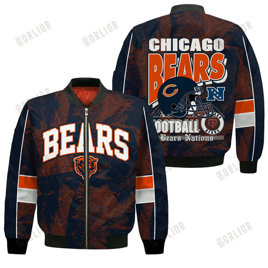 Chicago Bears Football Team 2024 - 25 Cheering Symbols Bomber Jacket