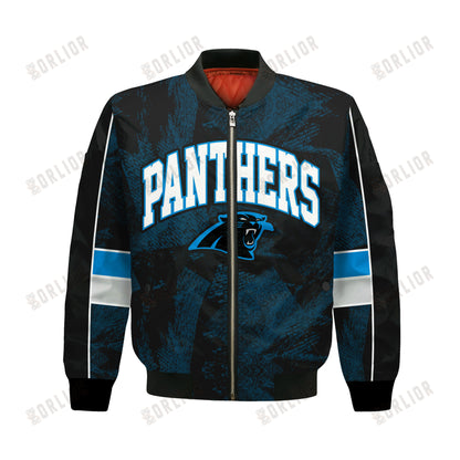Carolina Panthers Football Team 2024 - 25 Cheering Symbols Bomber Jacket