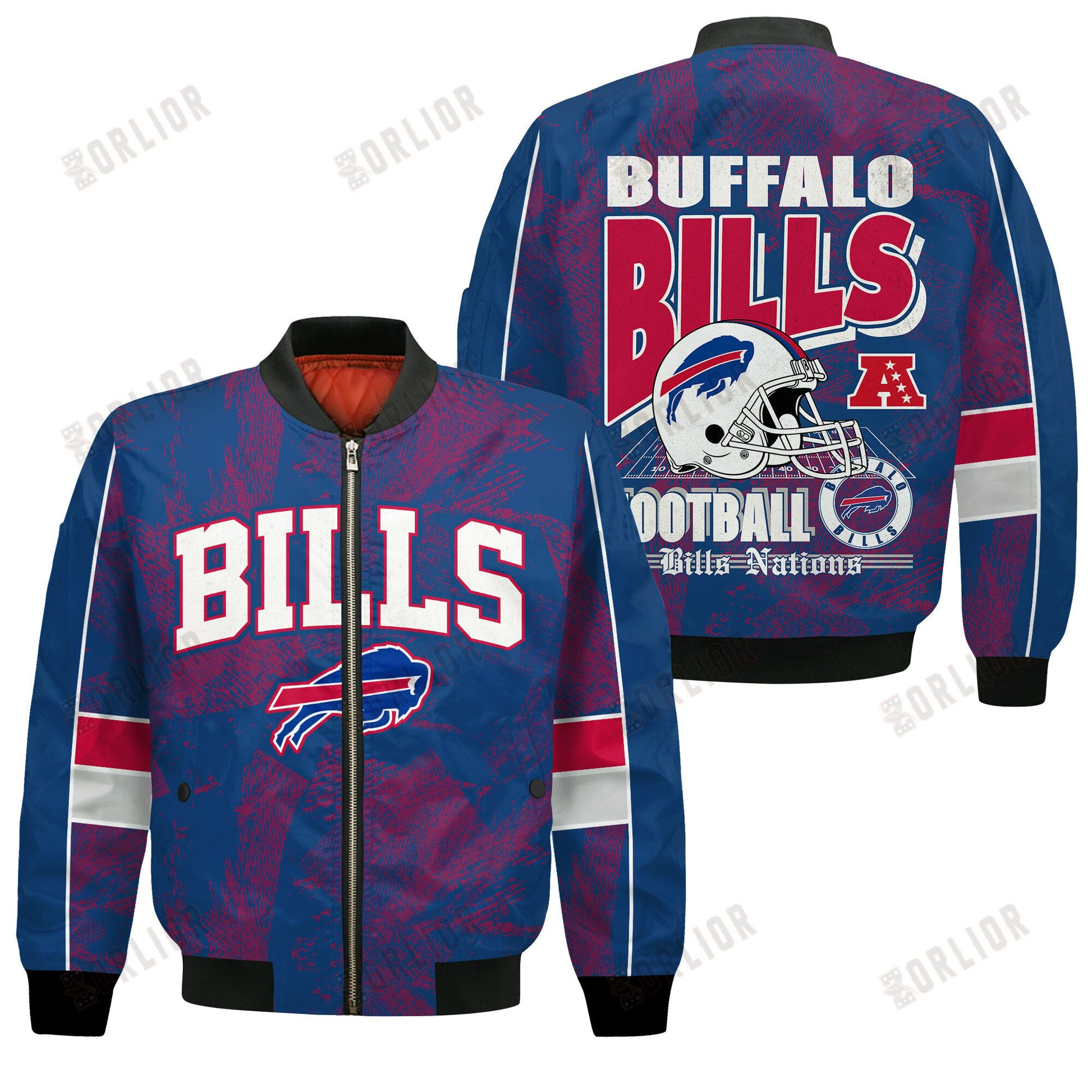 Buffalo Bills Football Team 2024 - 25 Cheering Symbols Bomber Jacket