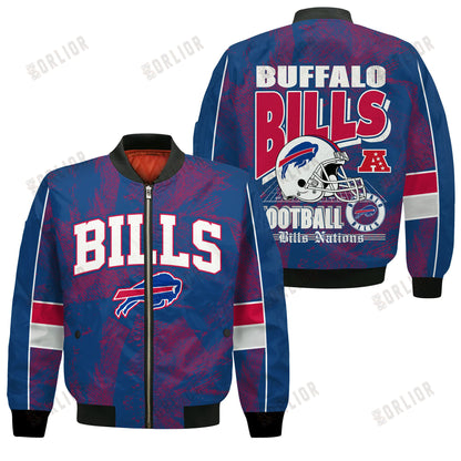 Buffalo Bills Football Team 2024 - 25 Cheering Symbols Bomber Jacket