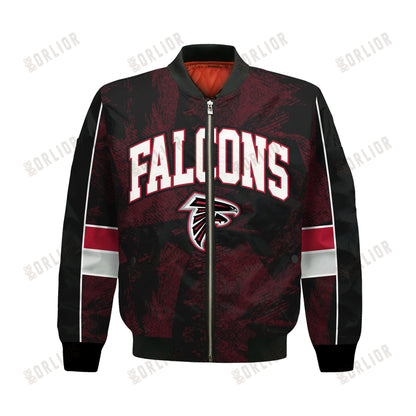 Atlanta Falcons Football Team 2024 - 25 Cheering Symbols Bomber Jacket