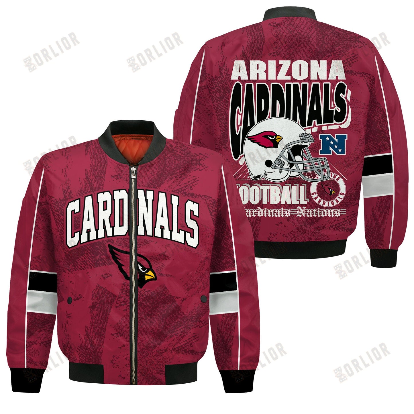 Arizona Cardinals Football Team 2024 - 25 Cheering Symbols Bomber Jacket