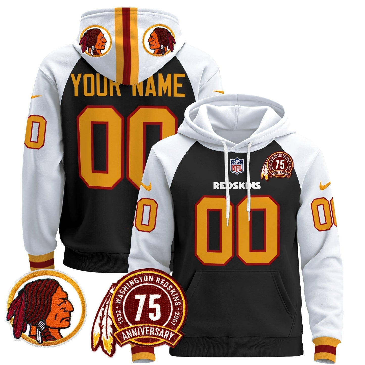 Washington Redskins 2024 Custom Pullover Hoodie V2