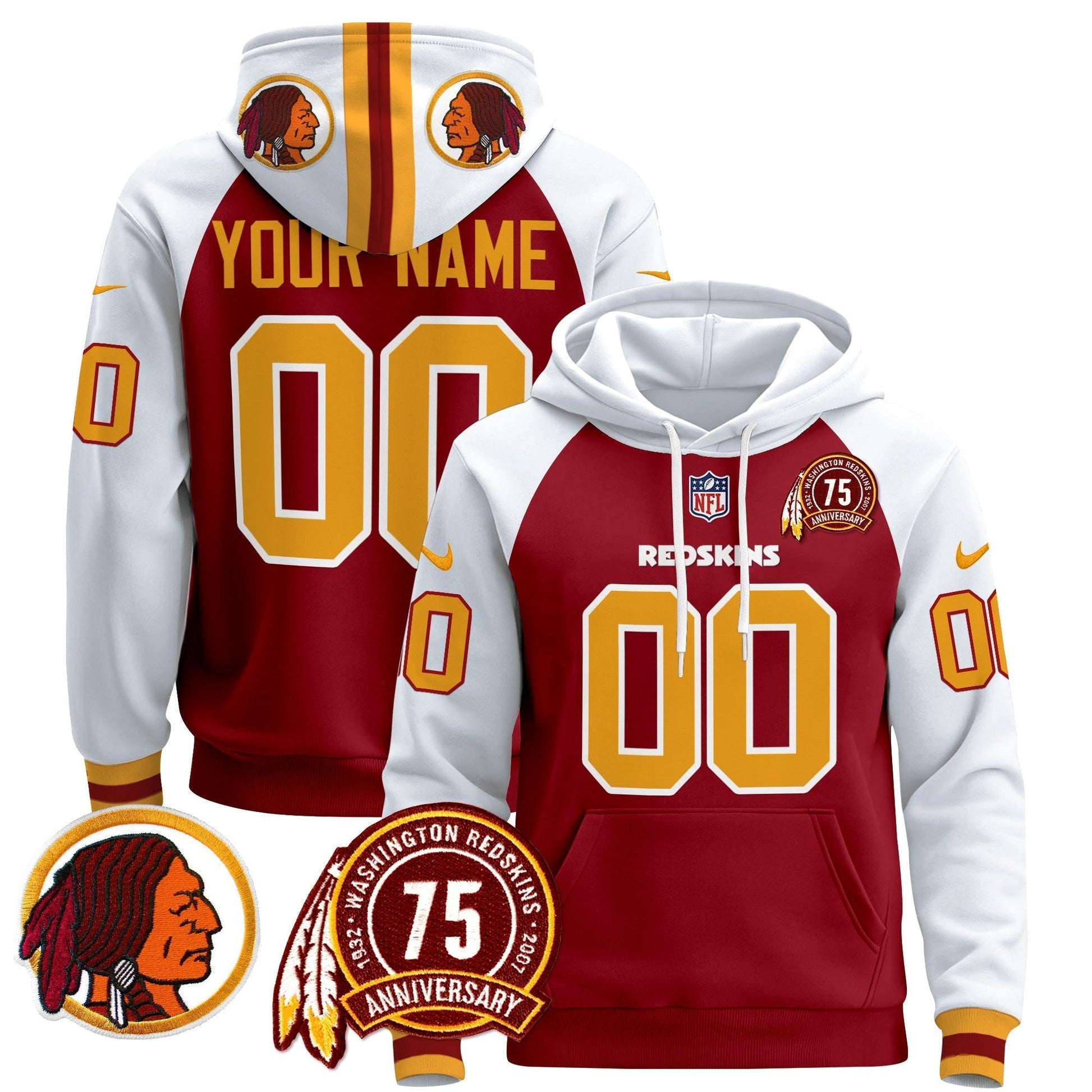 Washington Redskins 2024 Custom Pullover Hoodie V2