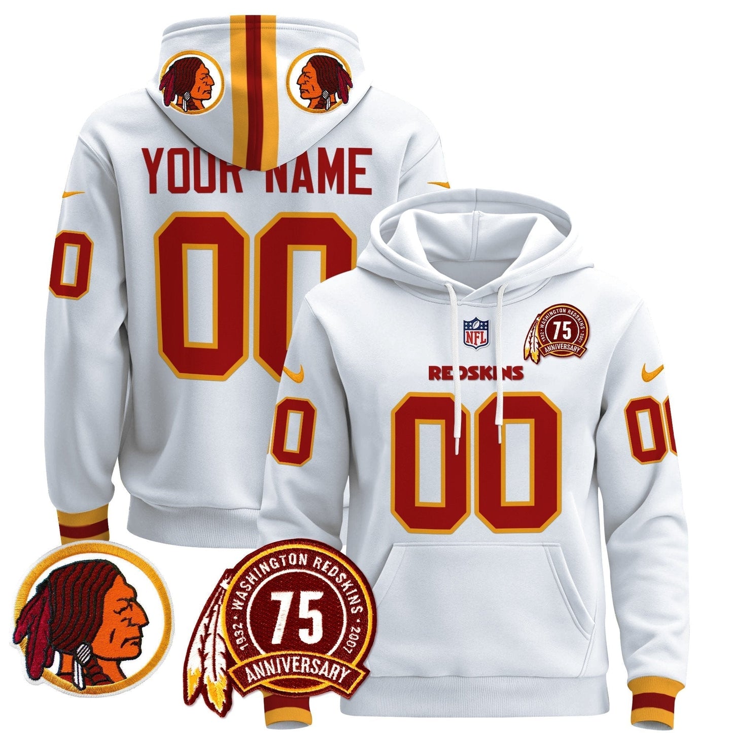 Washington Redskins 2024 Custom Pullover Hoodie V2