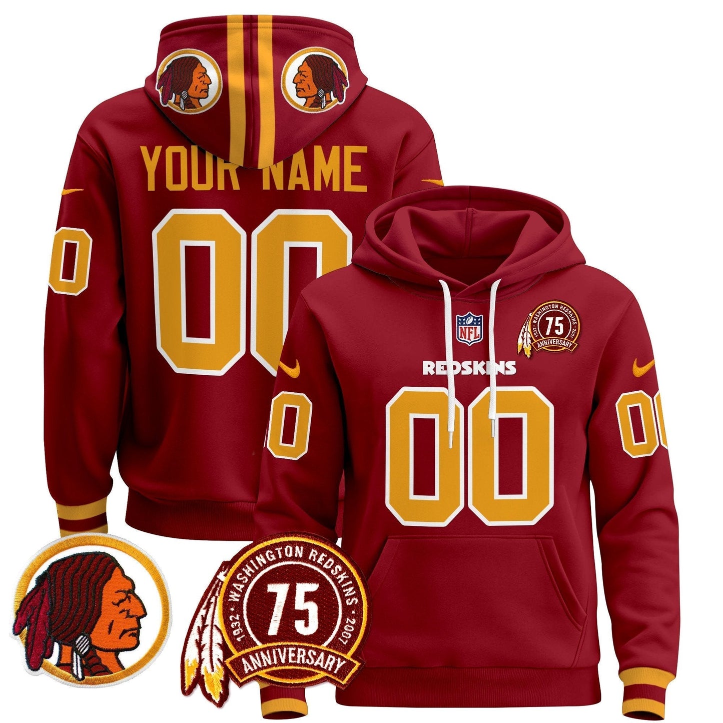 Washington Redskins 2024 Custom Pullover Hoodie V2