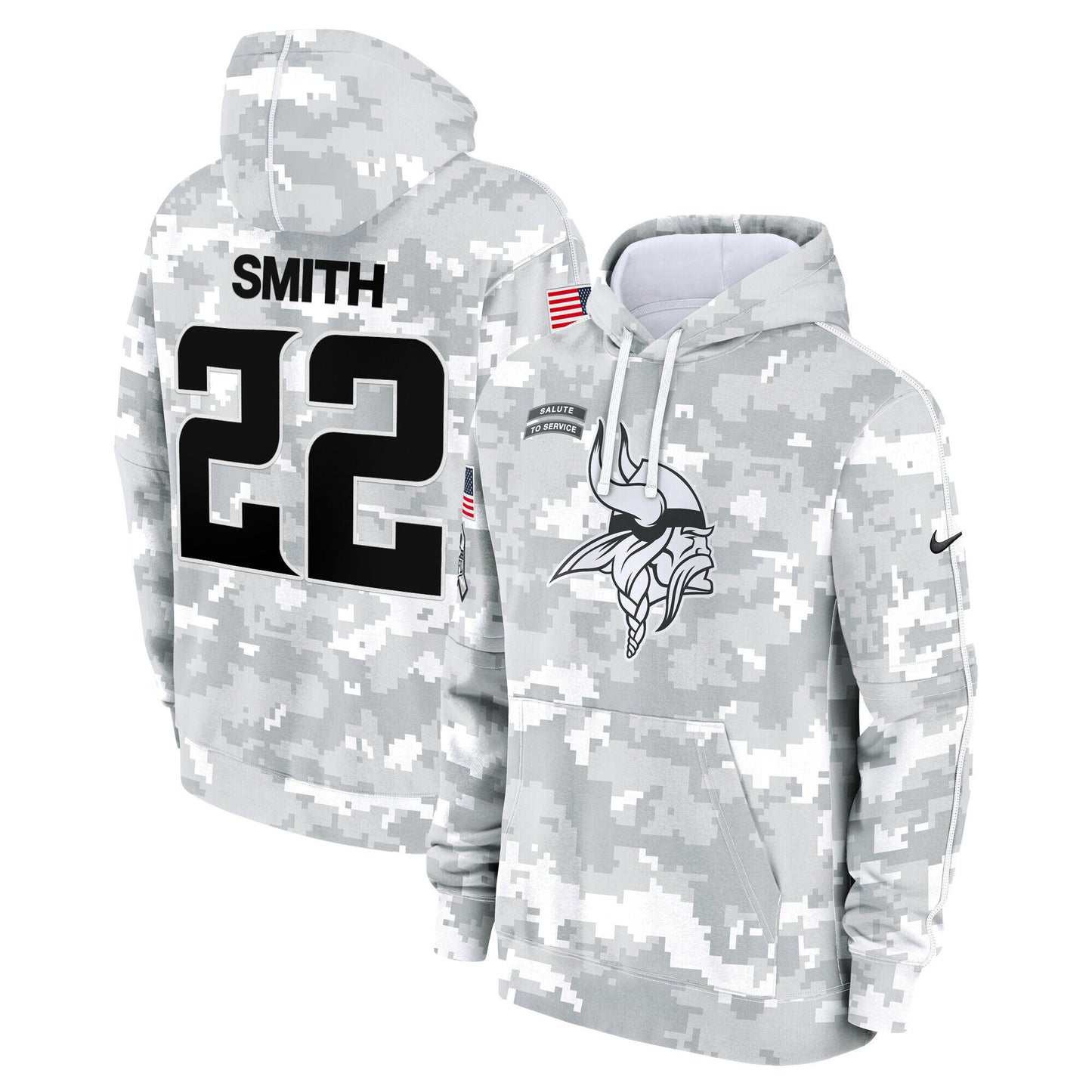 Minnesota Vikings 2024 Salute to Service Fleece Pullover Hoodie - All stitched