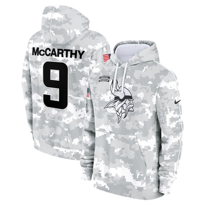 Minnesota Vikings 2024 Salute to Service Fleece Pullover Hoodie - All stitched