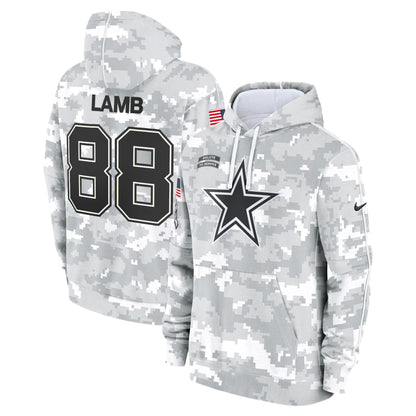 Dallas Cowboys 2024 Salute to Service Fleece Pullover Hoodie - All stitched