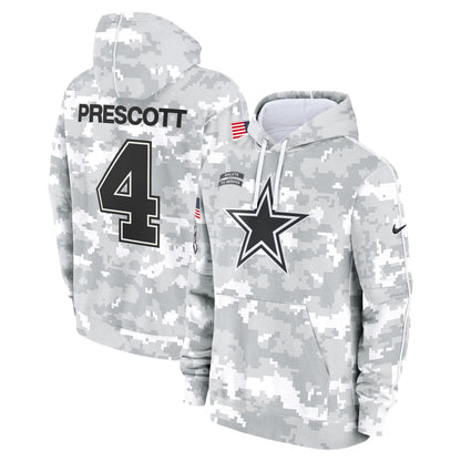 Dallas Cowboys 2024 Salute to Service Fleece Pullover Hoodie - All stitched