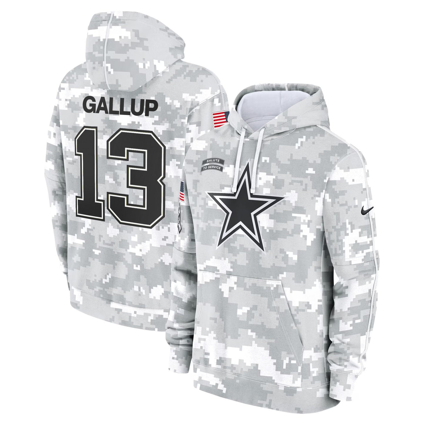 Dallas Cowboys 2024 Salute to Service Fleece Pullover Hoodie - All stitched