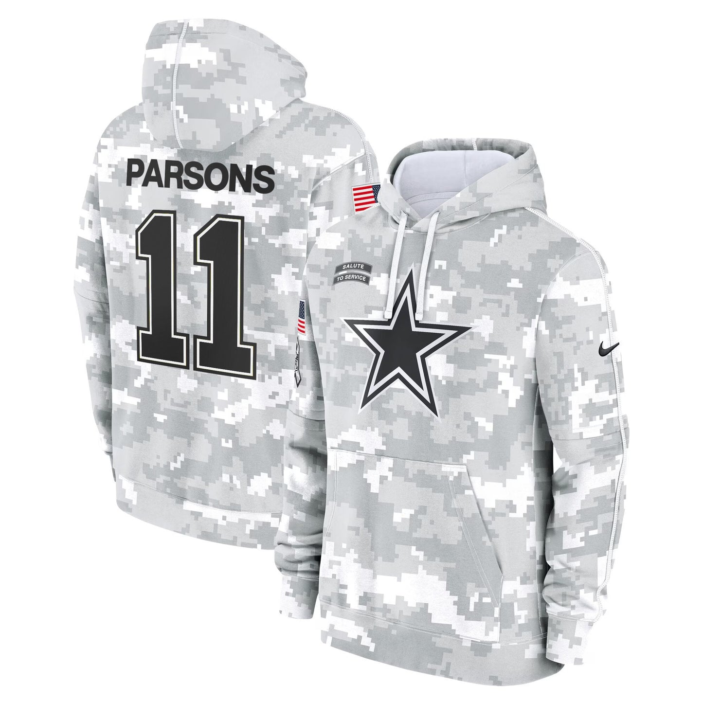 Dallas Cowboys 2024 Salute to Service Fleece Pullover Hoodie - All stitched