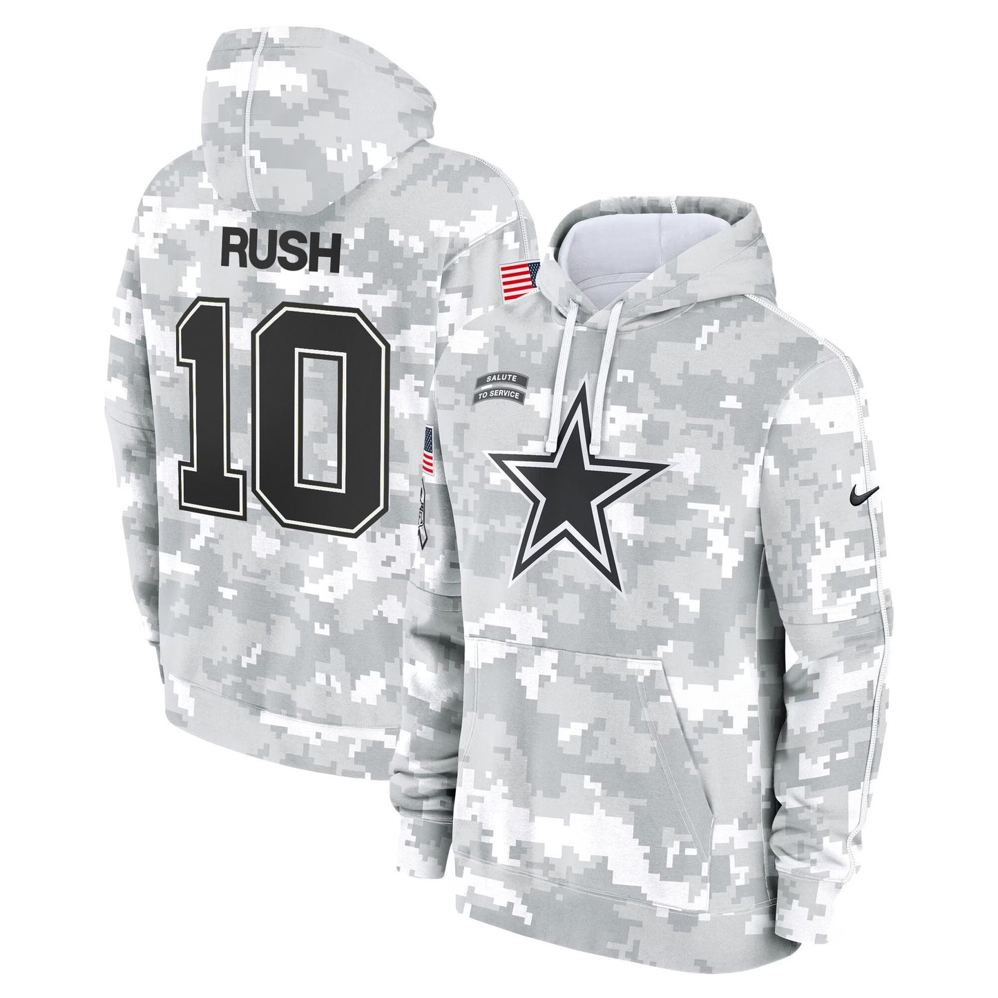 Dallas Cowboys 2024 Salute to Service Fleece Pullover Hoodie - All stitched