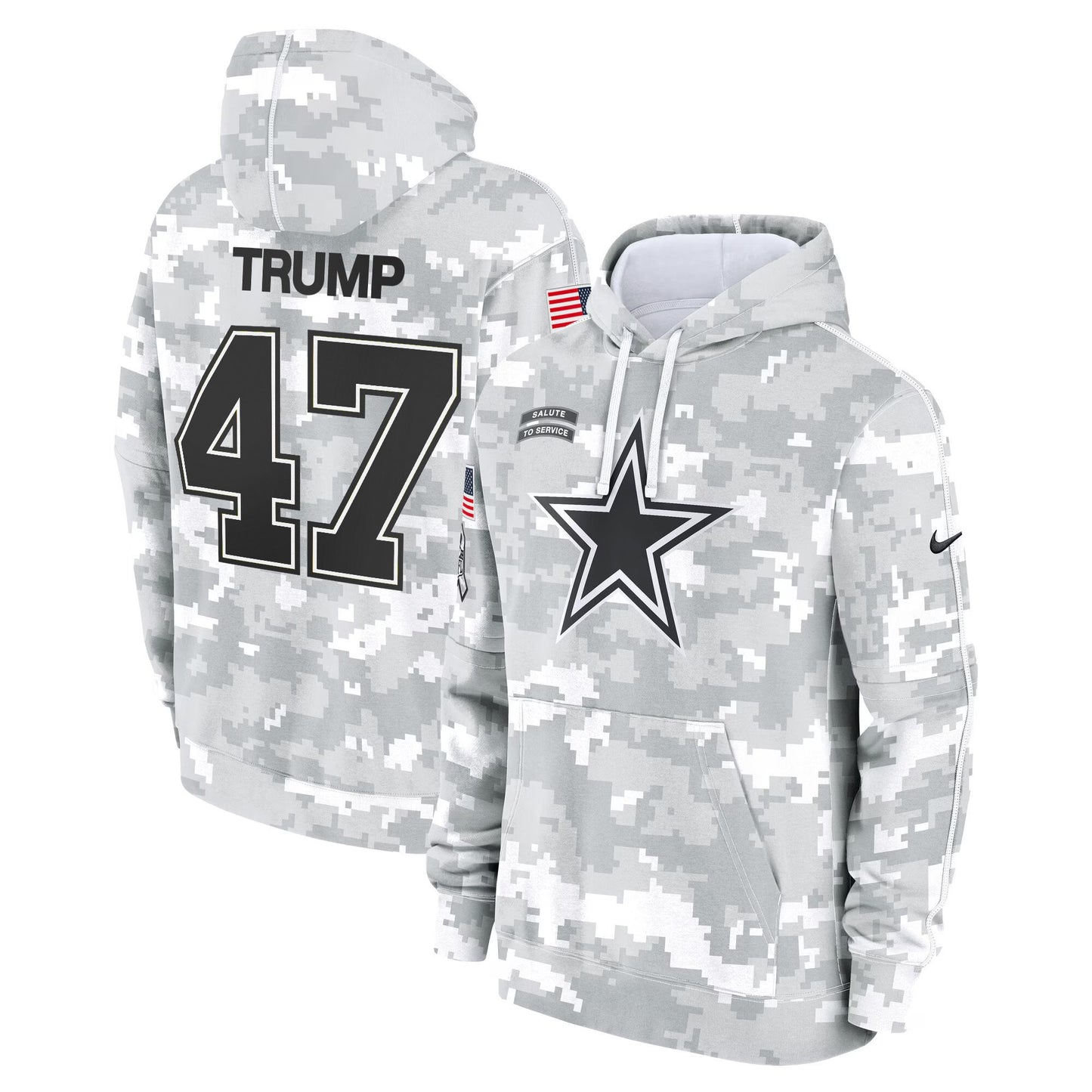 Dallas Cowboys 2024 Salute to Service Fleece Pullover Hoodie - All stitched