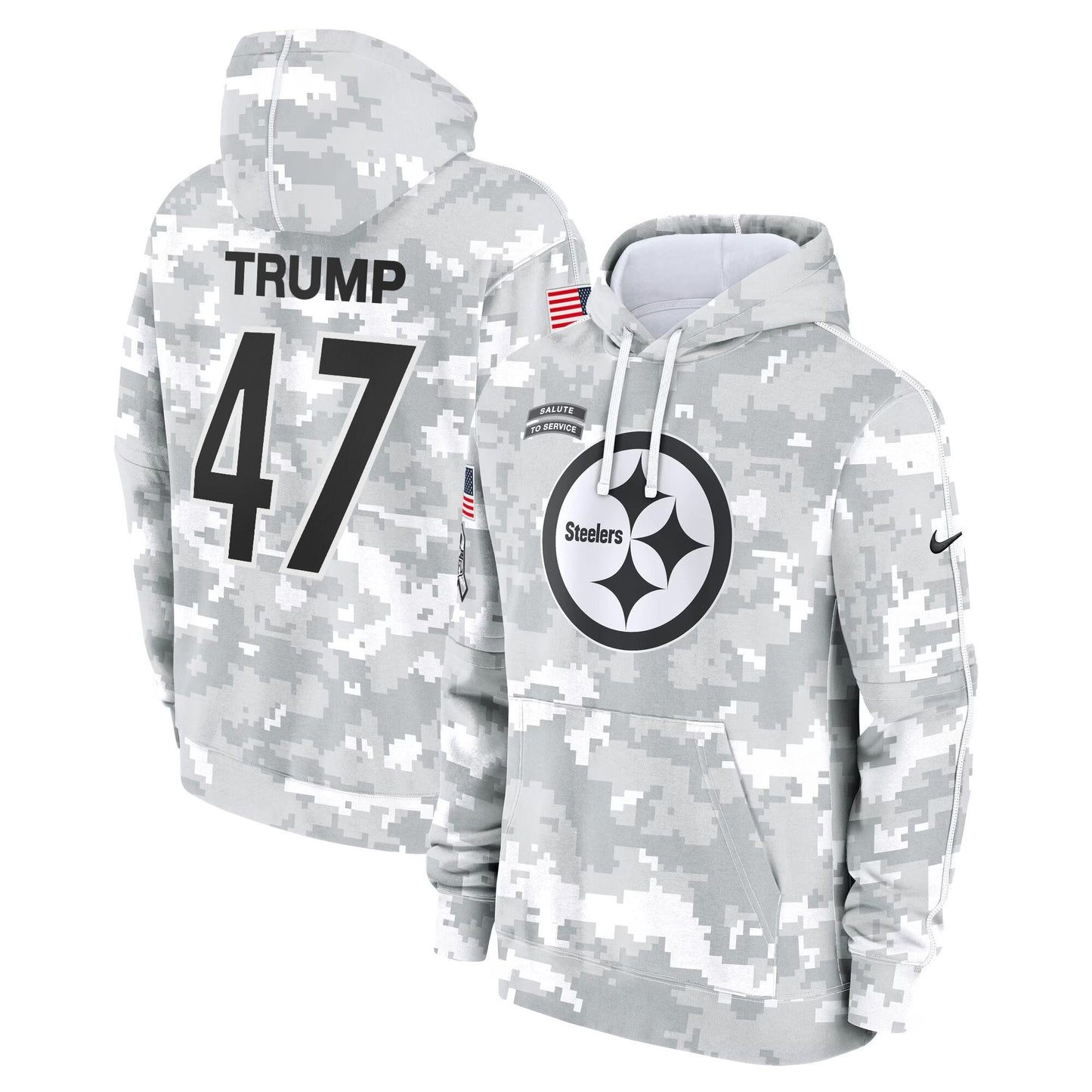 Pittsburgh Steelers 2024 Salute to Service Fleece Pullover Hoodie - All stitched