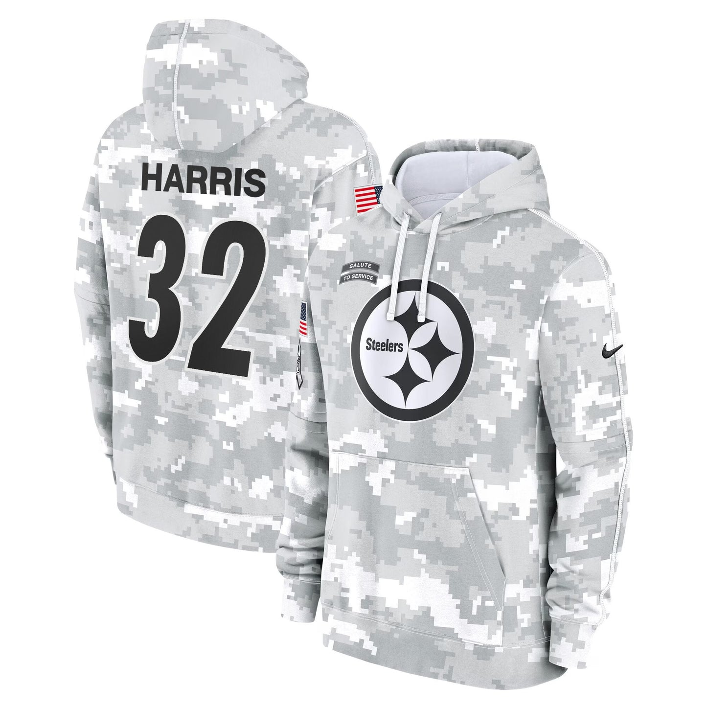 Pittsburgh Steelers 2024 Salute to Service Fleece Pullover Hoodie - All stitched