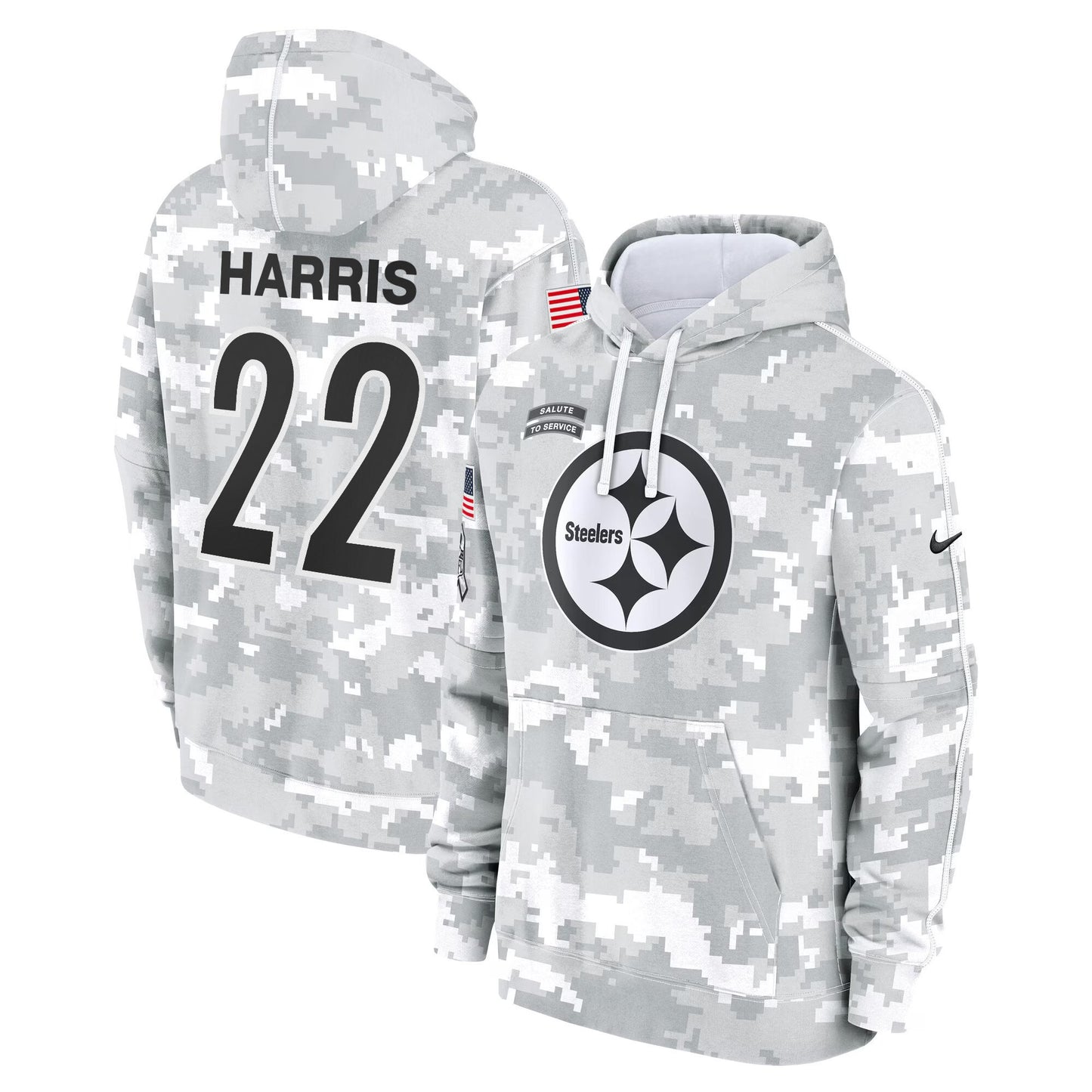 Pittsburgh Steelers 2024 Salute to Service Fleece Pullover Hoodie - All stitched