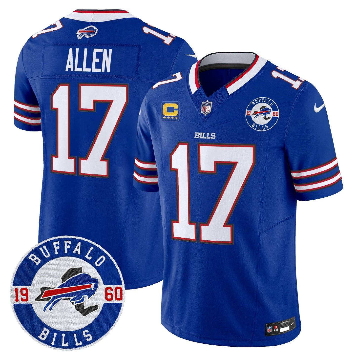 Buffalo Bills 2024 Vapor Limited Jersey - Est. 1960 Patch - All Stitched