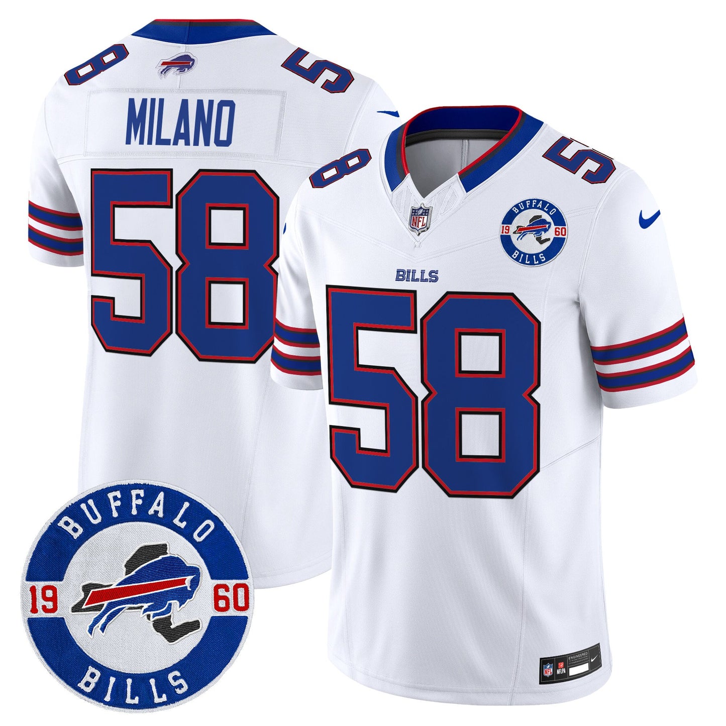 Buffalo Bills 2024 Vapor Limited Jersey - Est. 1960 Patch - All Stitched