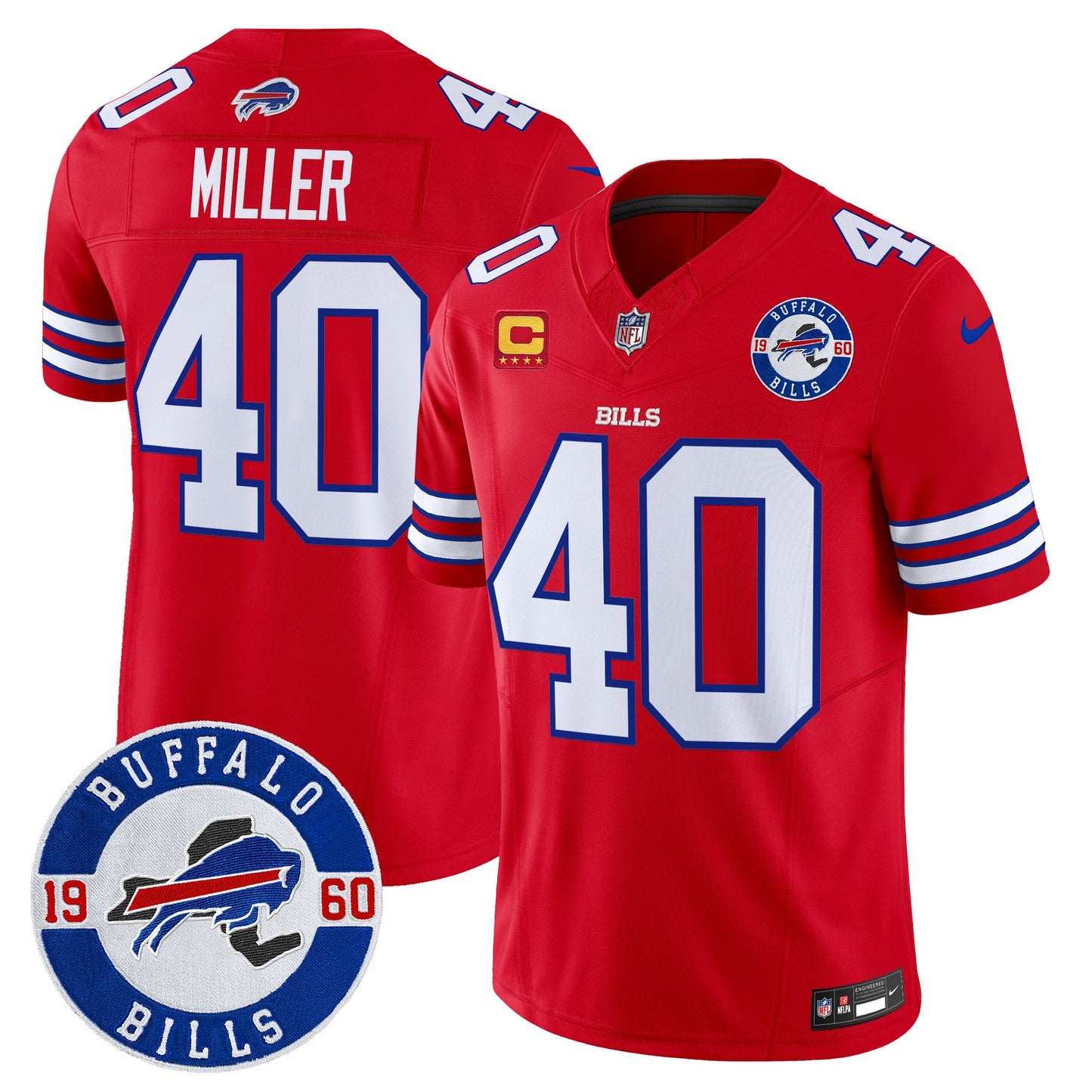 Buffalo Bills 2024 Vapor Limited Jersey - Est. 1960 Patch - All Stitched