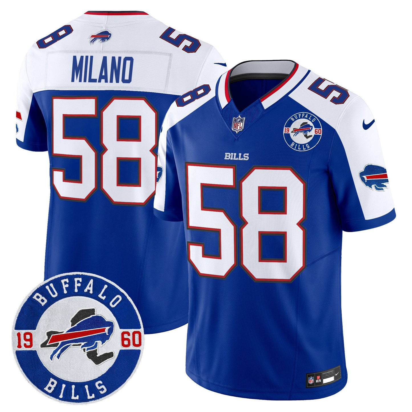 Buffalo Bills 2024 Vapor Limited Jersey - Est. 1960 Patch - All Stitched