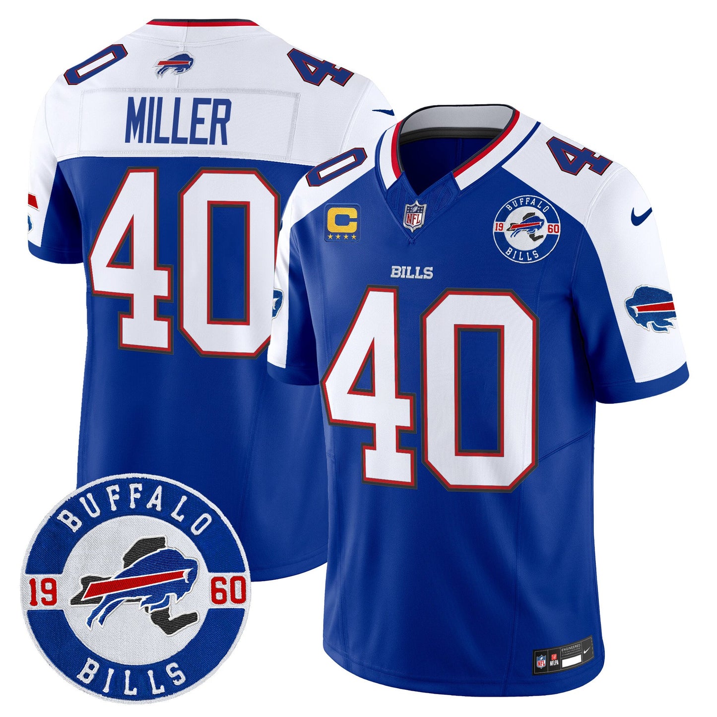 Buffalo Bills 2024 Vapor Limited Jersey - Est. 1960 Patch - All Stitched