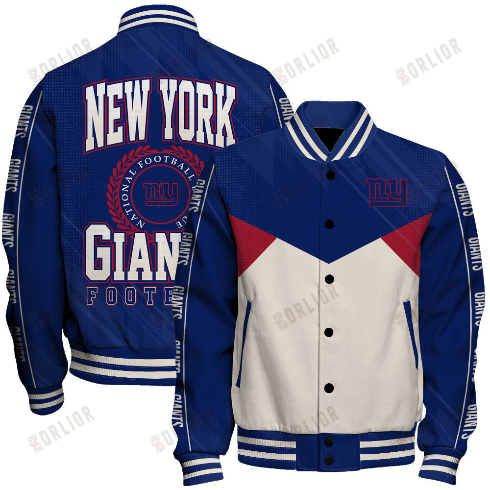 New York Giants Football Team 2024 - 25 Personality, Outstanding Unisex Varsity Jacket