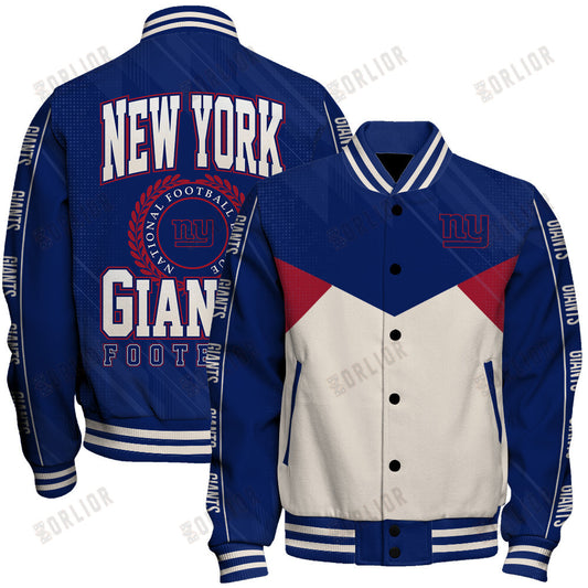 New York Giants Football Team 2024 - 25 Personality, Outstanding Unisex Varsity Jacket