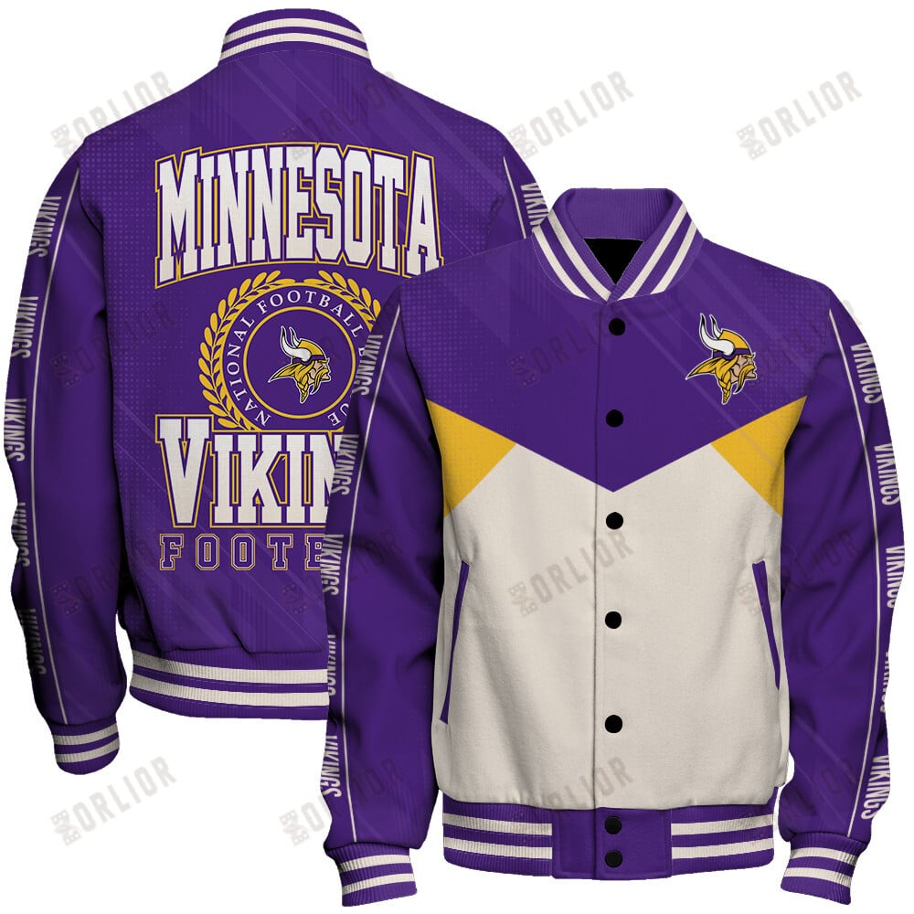 Minnesota Vikings Football Team 2024 - 25 Personality, Outstanding Unisex Varsity Jacket