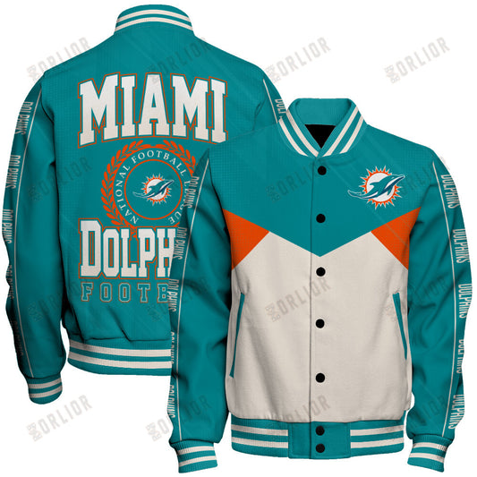 Miami Dolphins Football Team 2024 - 25 Personality, Outstanding Unisex Varsity Jacket