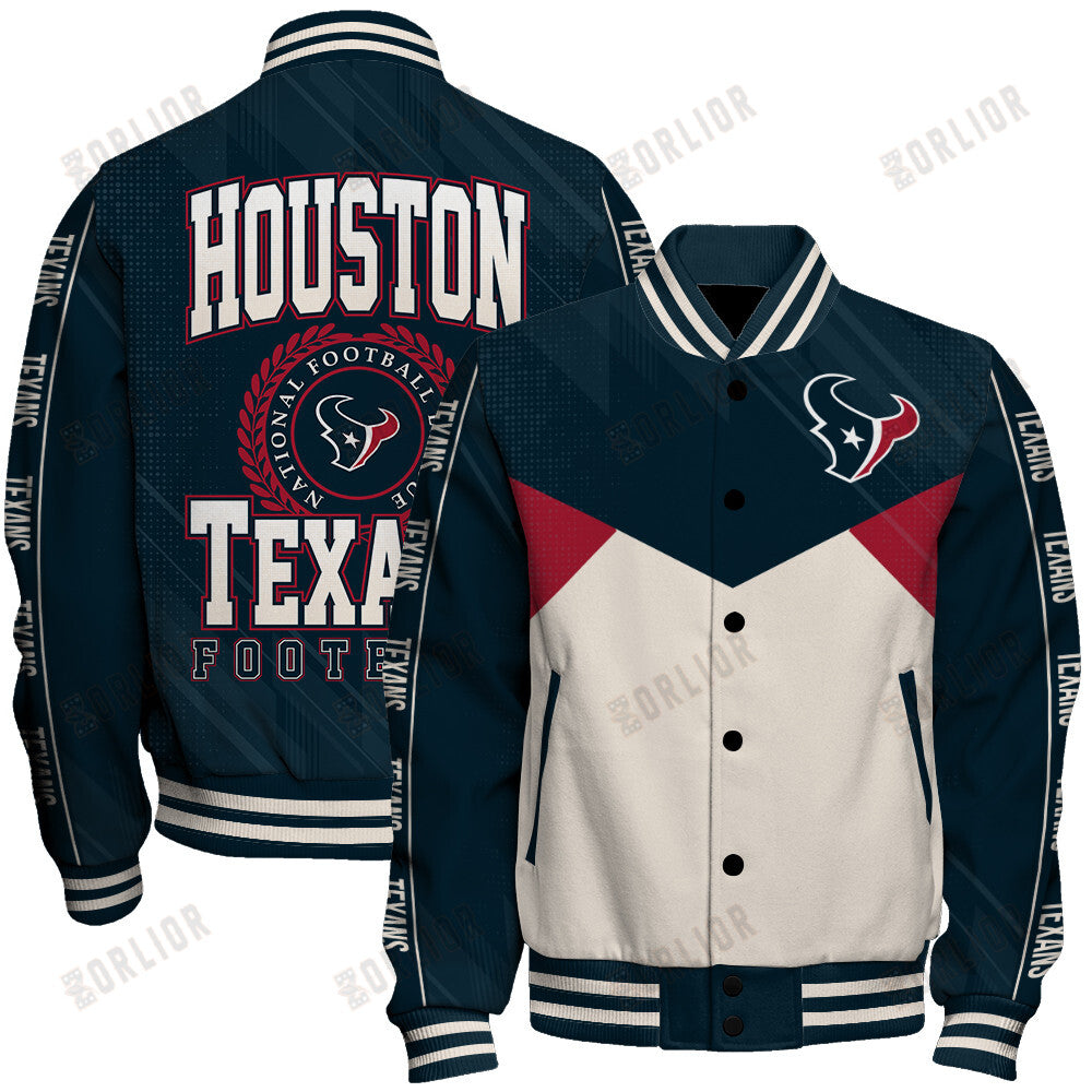 Houston Texans Football Team 2024 - 25 Personality, Outstanding Unisex Varsity Jacket