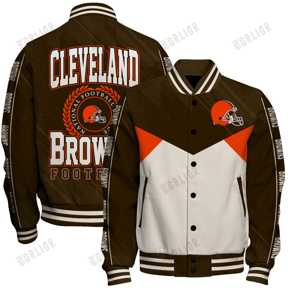 Cleveland Browns Football Team 2024 - 25 Personality, Outstanding Unisex Varsity Jacket