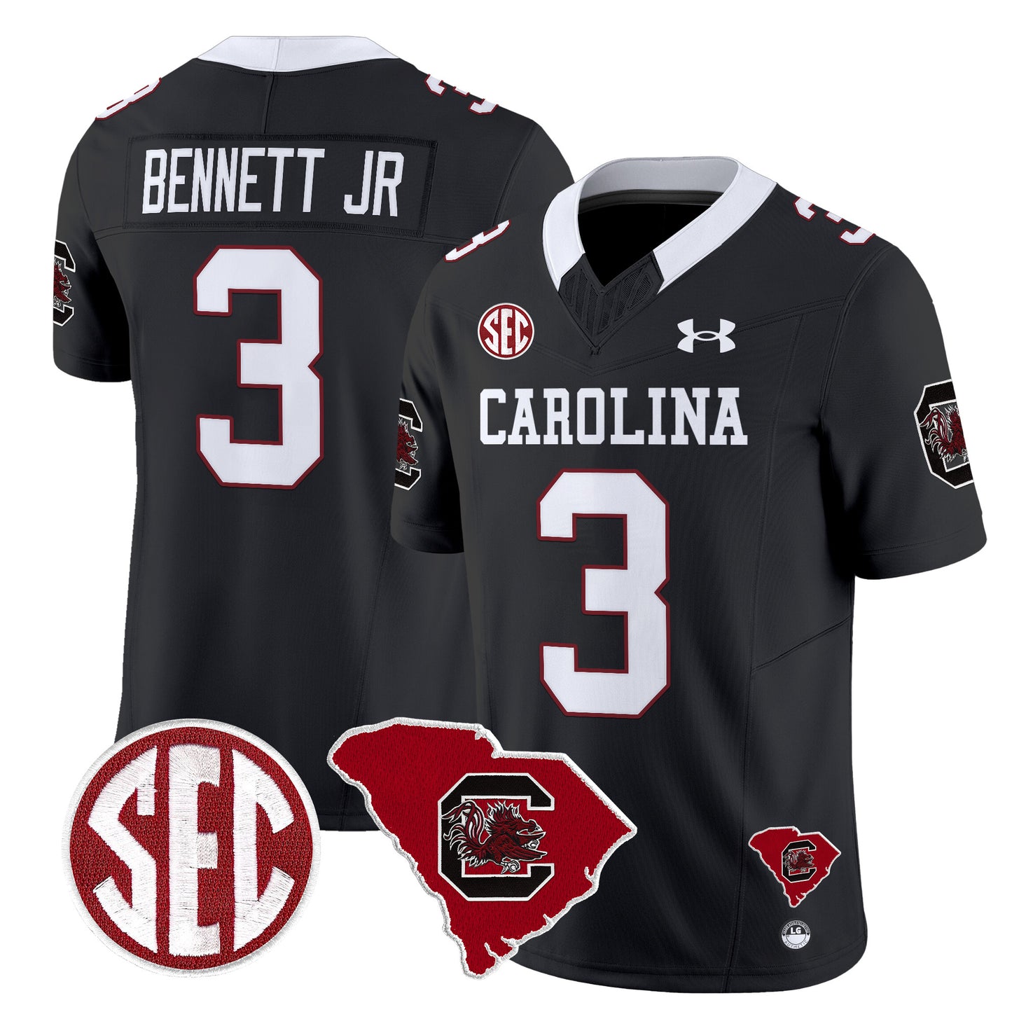 South Carolina Gamecocks 1980 Throwback Home Patch Vapor Limited Jersey - All Stitched