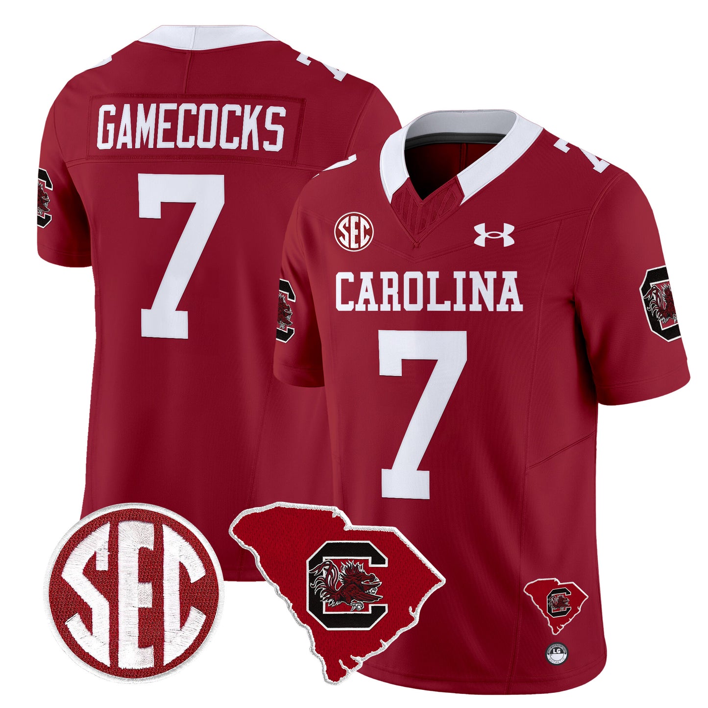 South Carolina Gamecocks 1980 Throwback Home Patch Vapor Limited Jersey - All Stitched