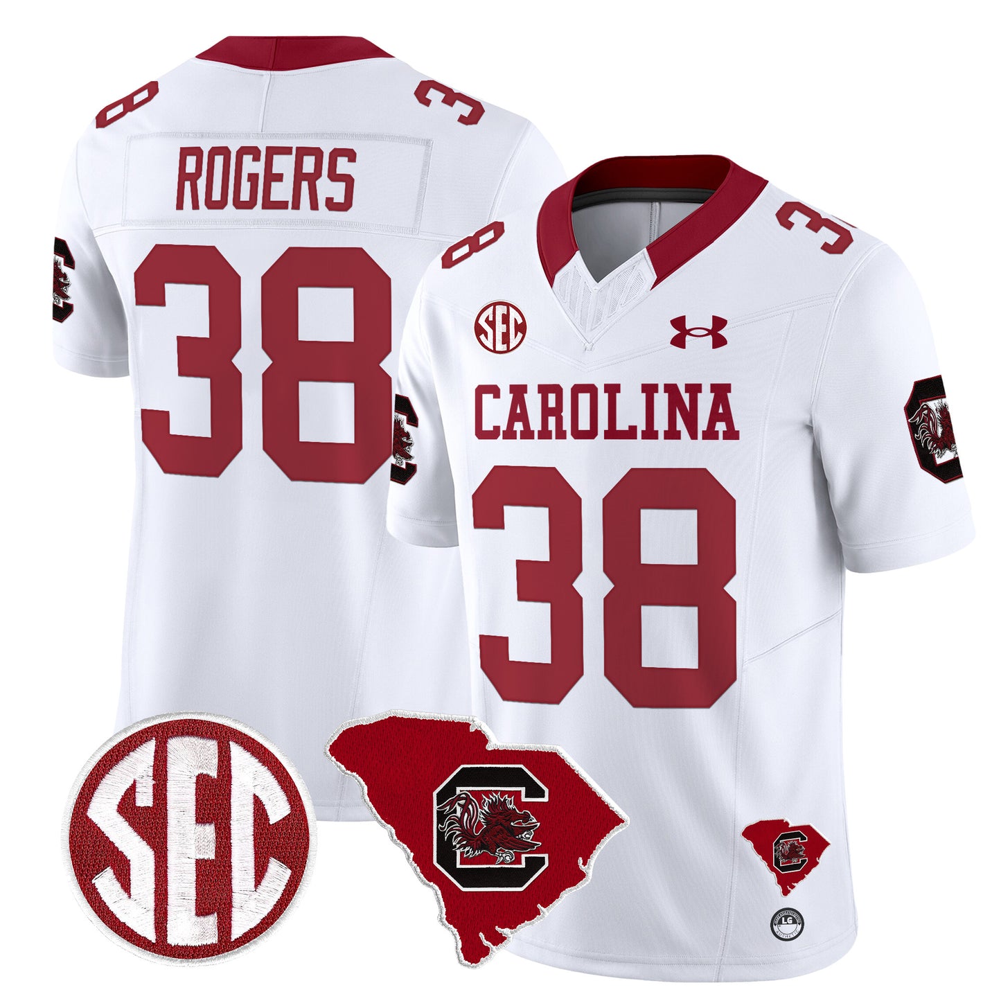 South Carolina Gamecocks 1980 Throwback Home Patch Vapor Limited Jersey - All Stitched