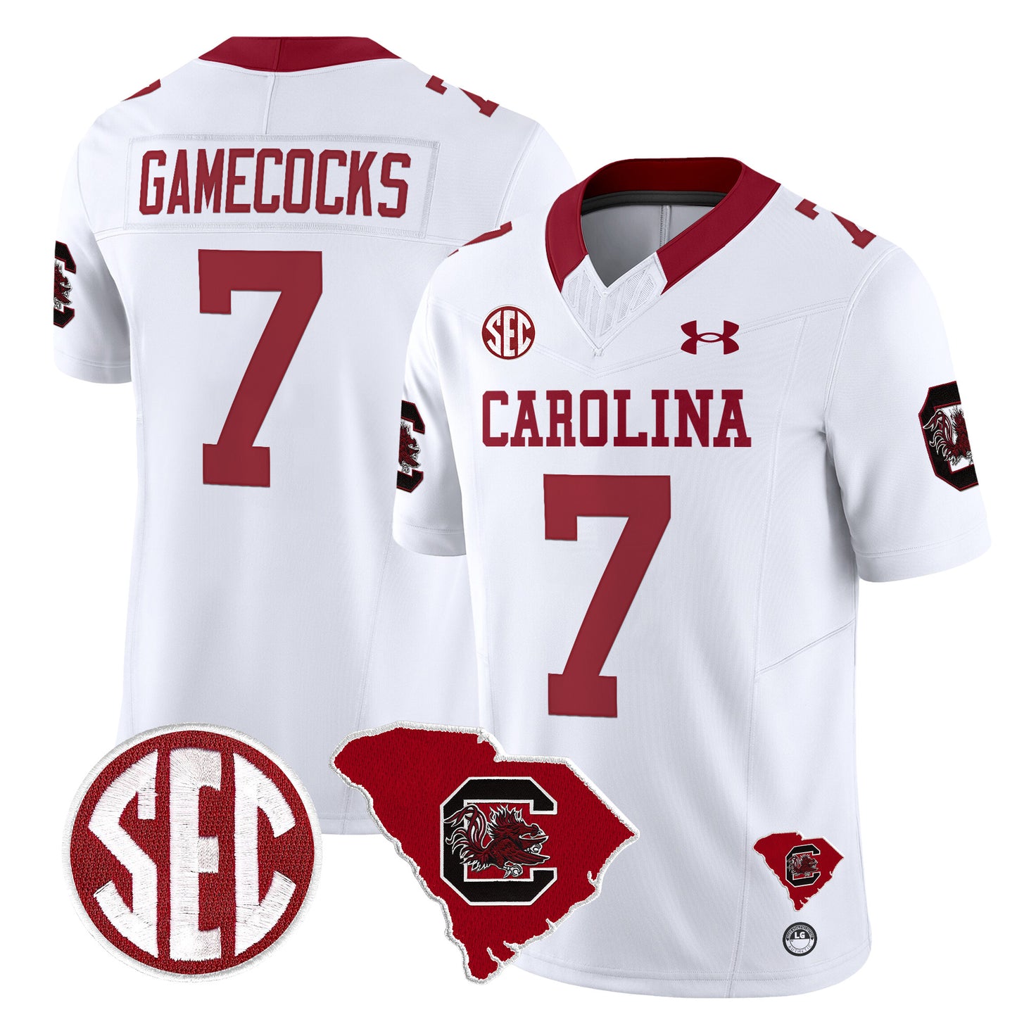 South Carolina Gamecocks 1980 Throwback Home Patch Vapor Limited Jersey - All Stitched