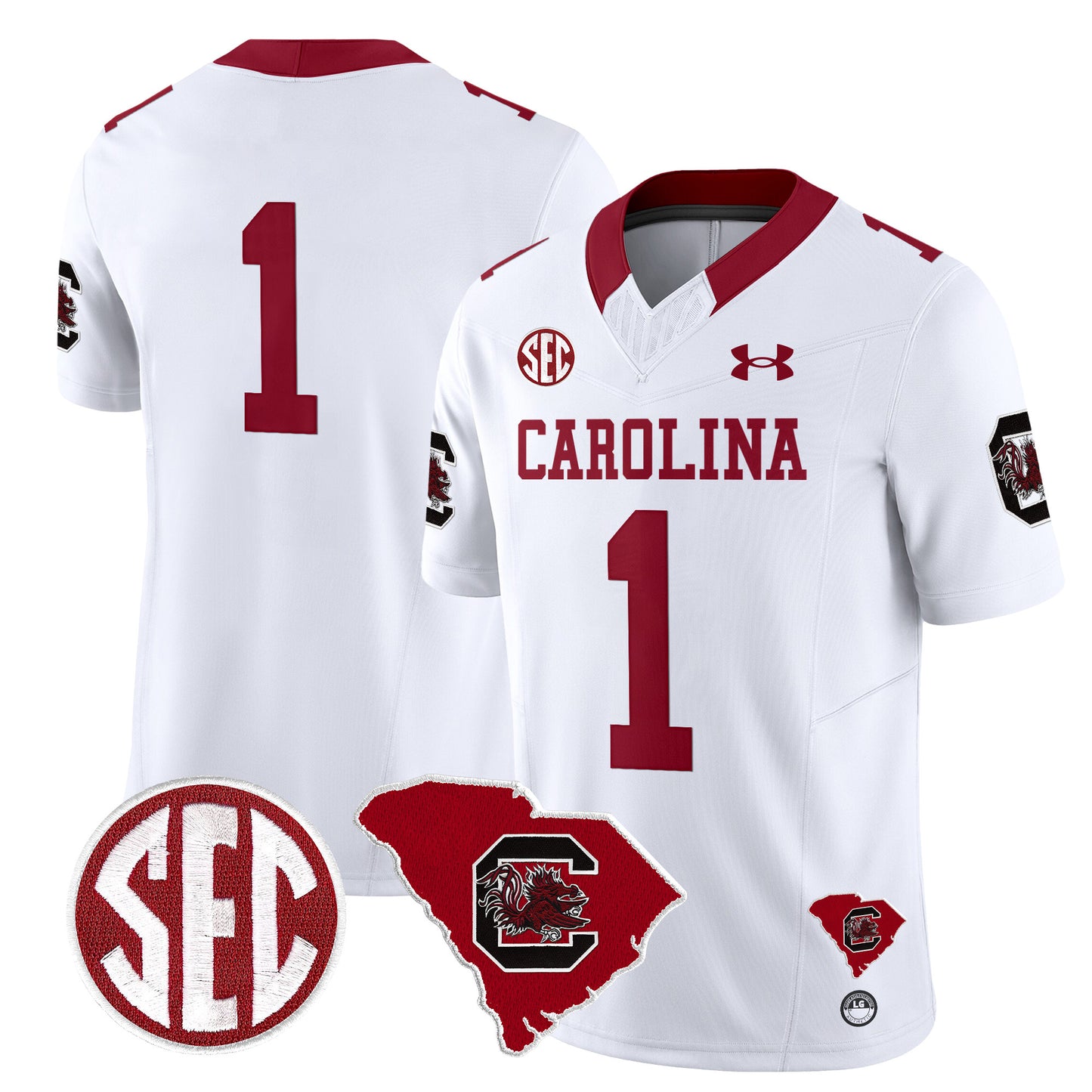 South Carolina Gamecocks 1980 Throwback Home Patch Vapor Limited Jersey - All Stitched