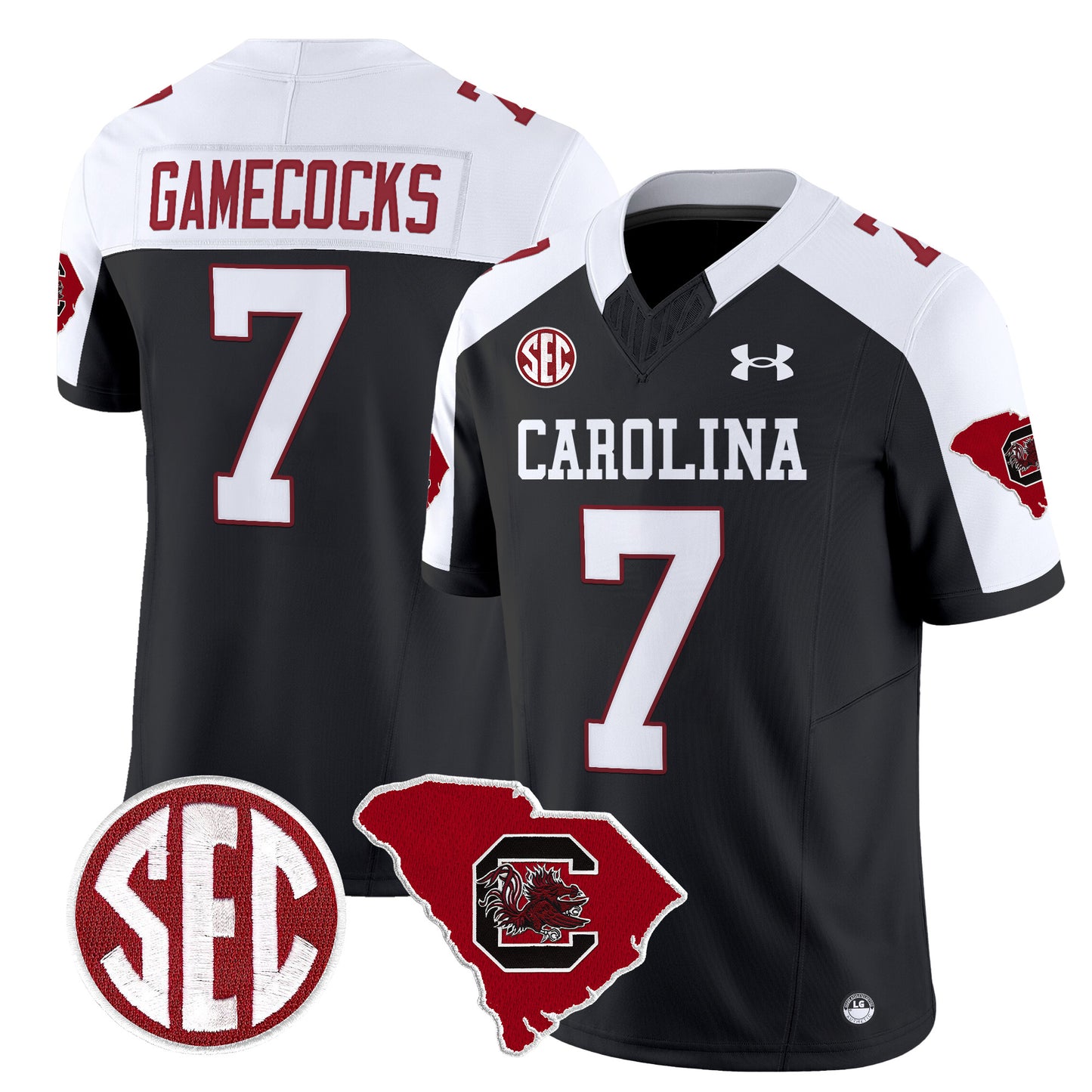 South Carolina Gamecocks 1980 Throwback Home Patch Vapor Limited Jersey - All Stitched