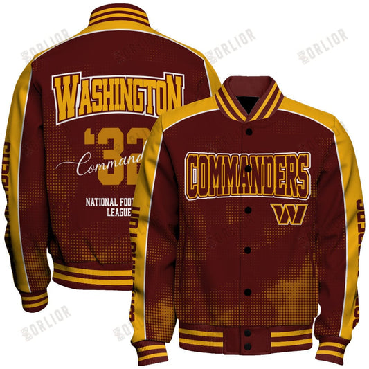 Washington Commanders Football Team 2024 - 25 Heart Beats In Unison Unisex Varsity Jacket